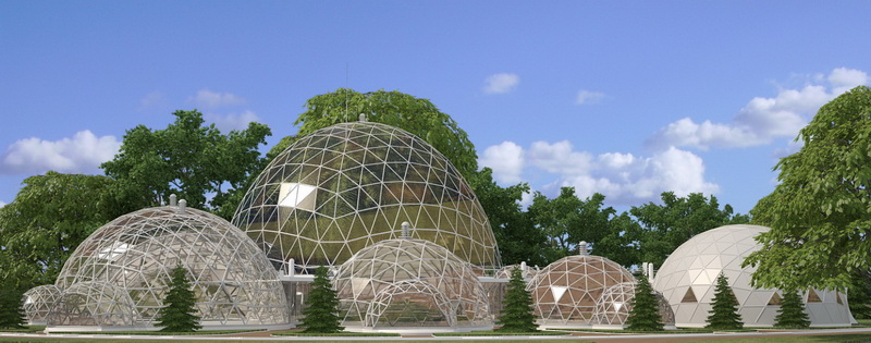 Botanical Garden BFU Kantа Reconstruction | Geodesic Domes 1700m2, Kaliningrad, Russia