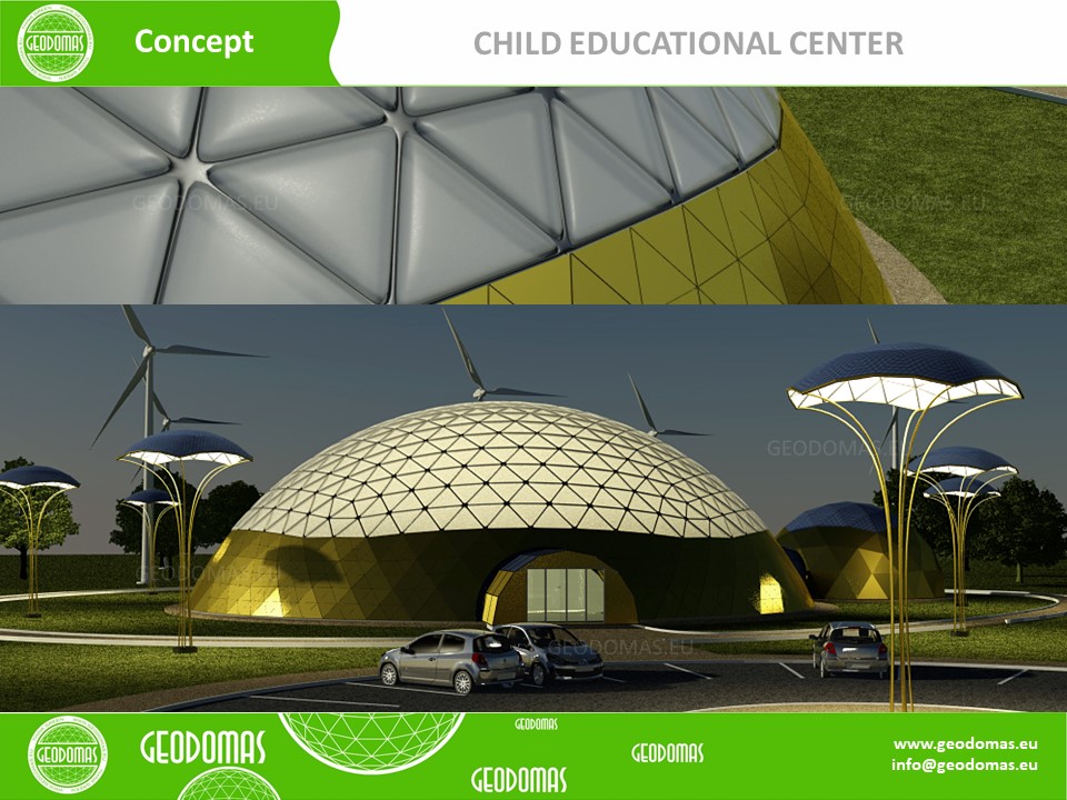 Vaikų švietimo centro geodezinis kupolas 1200m2