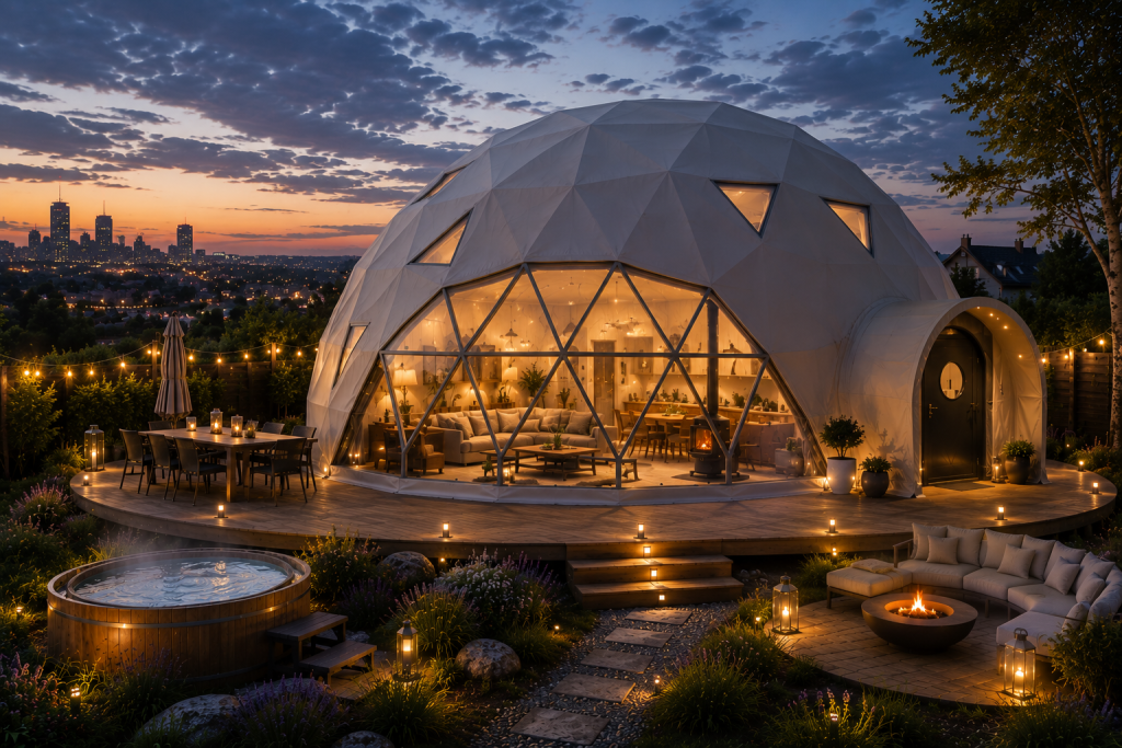 78m2 GLAMPING VERSLUI Ø10m H5m | APŠILTINTAS · 4