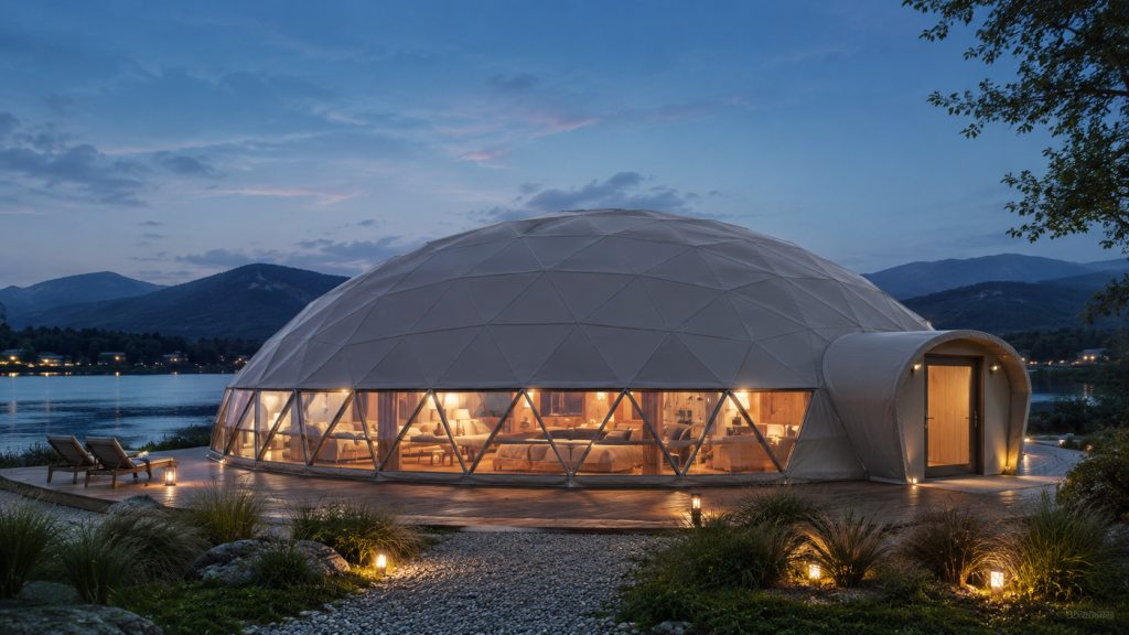 254m2 GLAMPING VERSLUI Ø18m H6,5m | APŠILTINTAS · 2