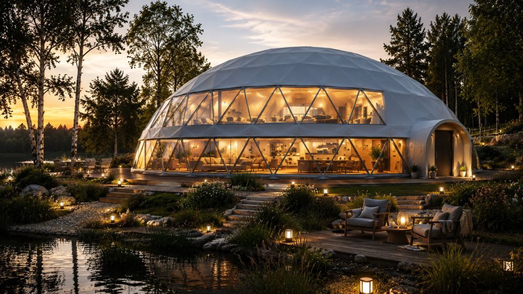 254m2 GLAMPING VERSLUI Ø18m H6,5m | APŠILTINTAS