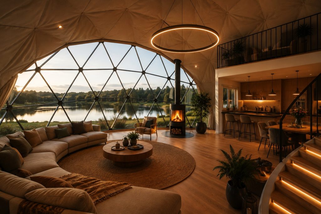 95m2 GLAMPING VERSLUI Ø11m H5,5m | APŠILTINTAS · 9