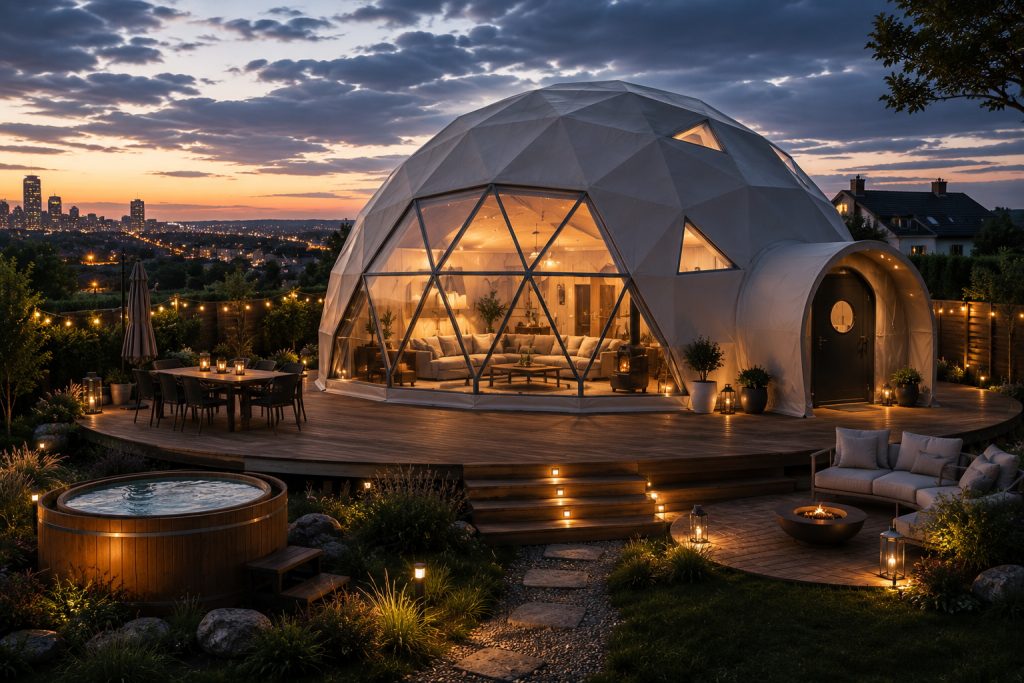 78m2 GLAMPING VERSLUI Ø10m H5m | APŠILTINTAS · 10