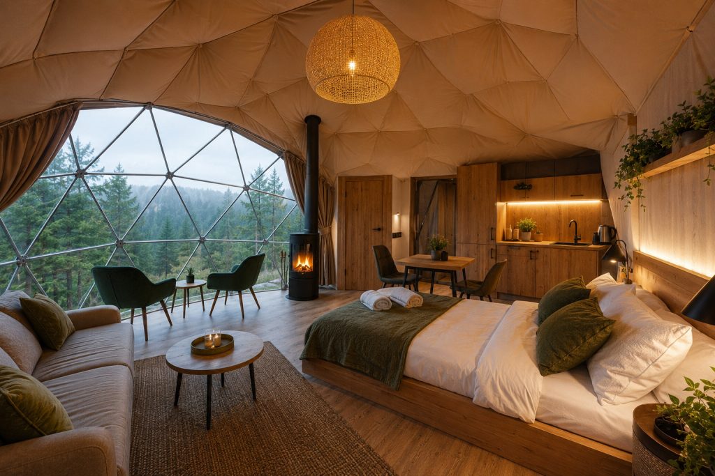 95m2 GLAMPING VERSLUI Ø11m H5,5m | APŠILTINTAS · 13