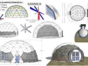 113m2 GLAMPING SALĖ Ø12m H6m | RENGINIAMS