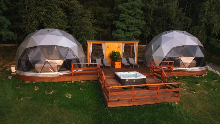 35m² BESKID GLAMP Glamping Kupolai Ø6,7m | Jaworze Kalnai, Lenkija