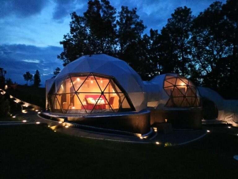 35m²+20m² Glamping SPA Kupolai Ø6,7m & Ø5m | Zakopanė, Lenkija